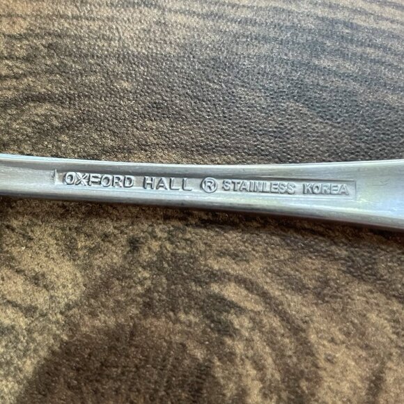 Oxford Hall Jamestown Oval Dinner Place Soup Spoon Stainless 6 7/8" Set of 8 - Picture 5 of 5